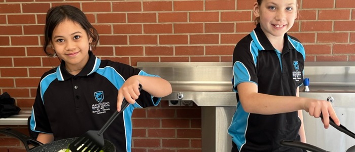 Donor Impact Report Primary school students cooking as part of the Deadly Koolinga Chefs Program