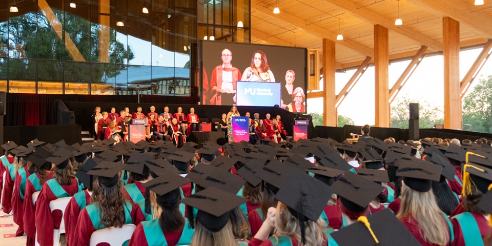 Graduands seated at graduation ceremony