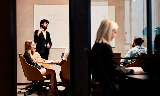 Business meeting in a boardroom