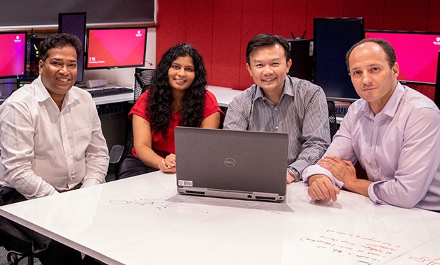 Researchers, from left, Ferdous Sohel, Upeka Somaratne, Kevin Wong and Hamid Laga