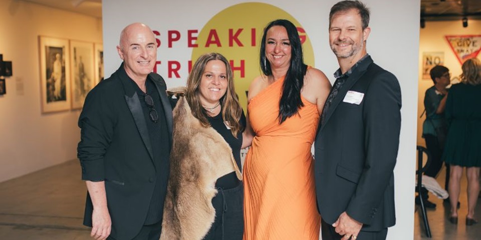 Mark Stewart (Art Curator) with key speakers at the Art Soiree 2024