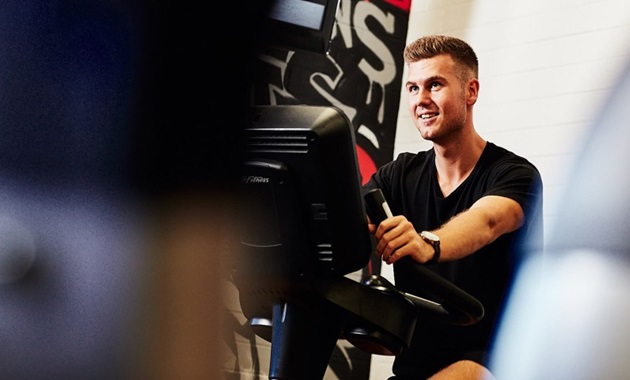 Man exercising at gym