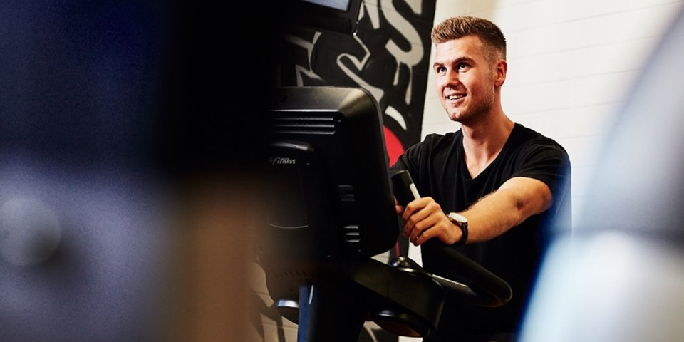 Man exercising at gym