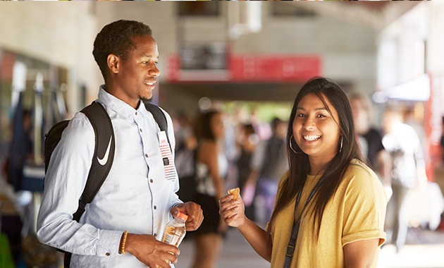 2 international students on campus