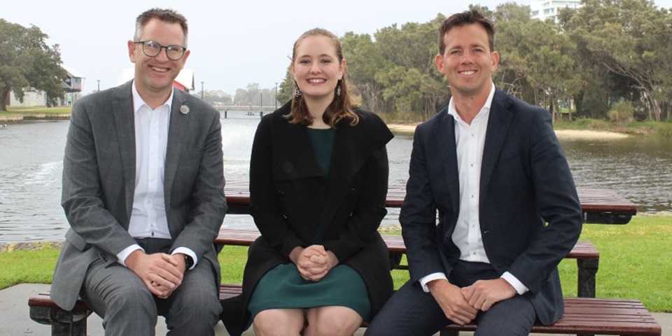 David Harrison, Lilijana Nicholls, Mayor Rhys Williams