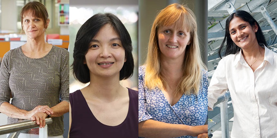Composite image of female researchers