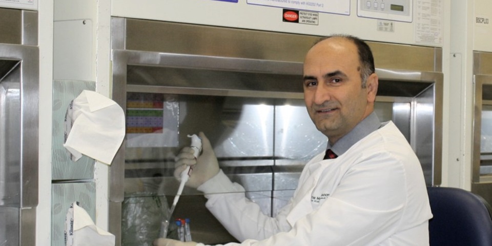 Dr Hamid Sohrabi testing samples in a lab