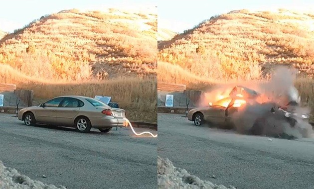 Exploding car montage