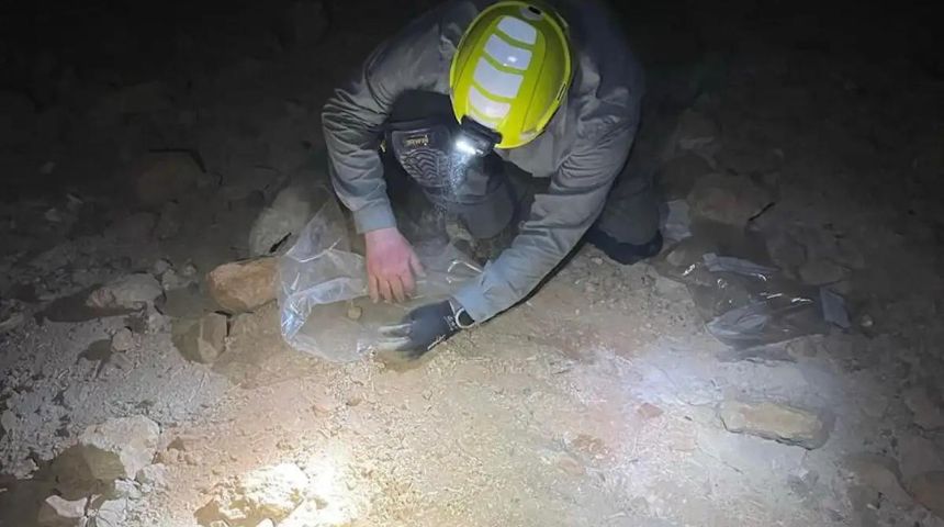 Jake Newman-Martin collecting subfossils in a Nullarbor cave. Kenny Travouillon,