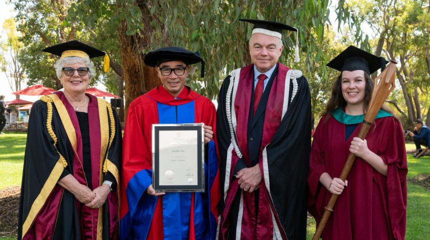 Freddie Yeo with Honorary Doctorate