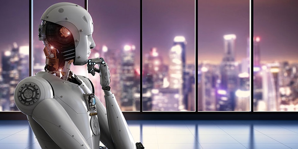 Future office Image of robot in an office