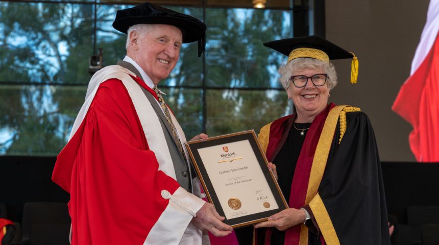 Graham Hardie with Honorary Doctorate