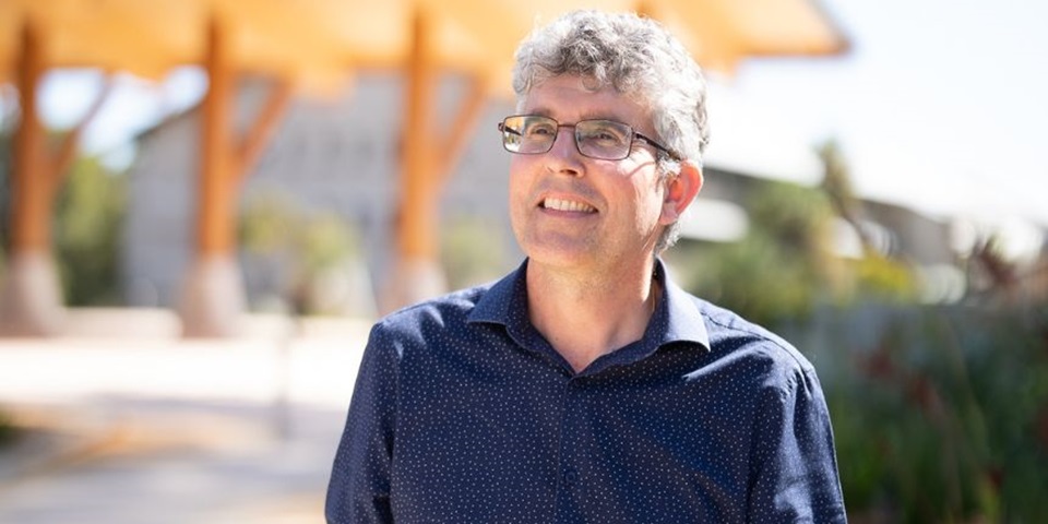 Jonathan Whale Murdoch University's Jonathan Whale smiling off camera outside of Boola Katitjin