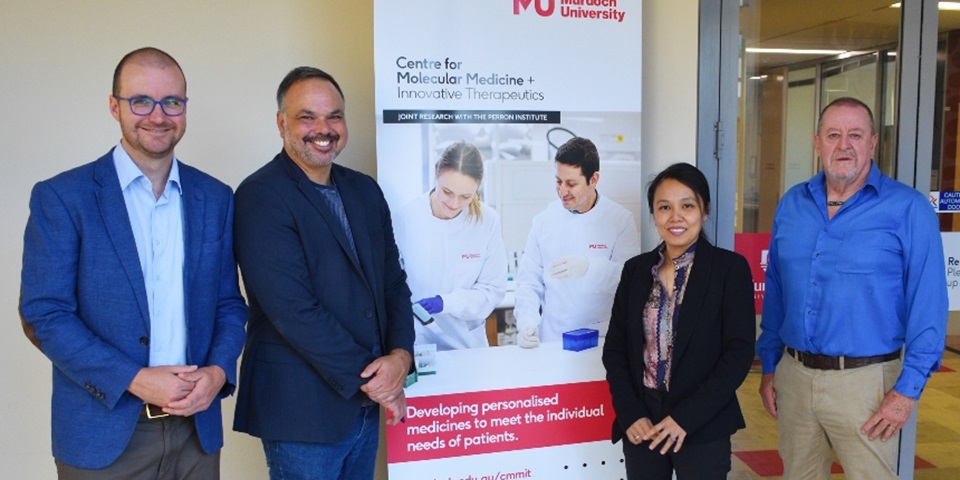 Kane Blackman, Prof Gareth Baynam, Dr May Aung-Htut and Prof Steve Wilton at CMMIT