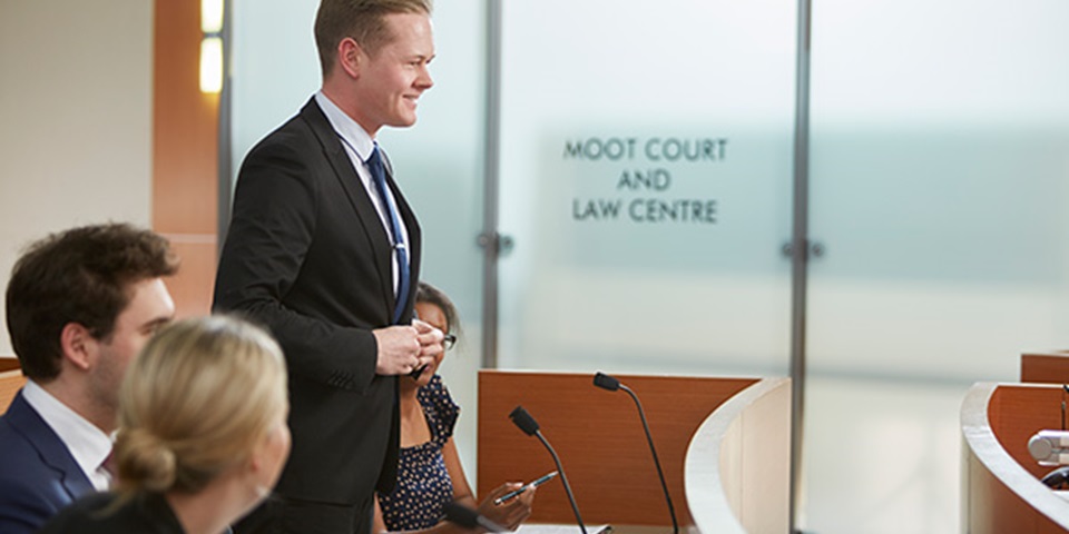 law-study-thumbnail Murdoch Uni student presents in the Moot Court and Law Centre.