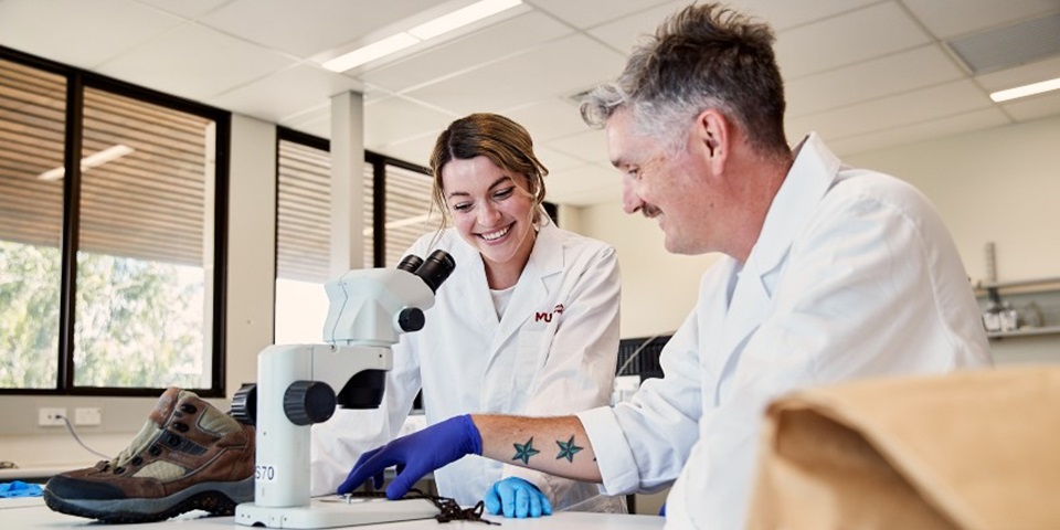 Lilly_feature Murdoch student examines forensic evidence