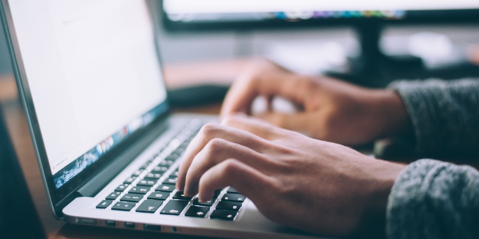 Man working on laptop