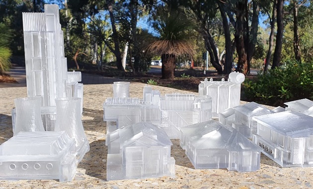 White model buildings