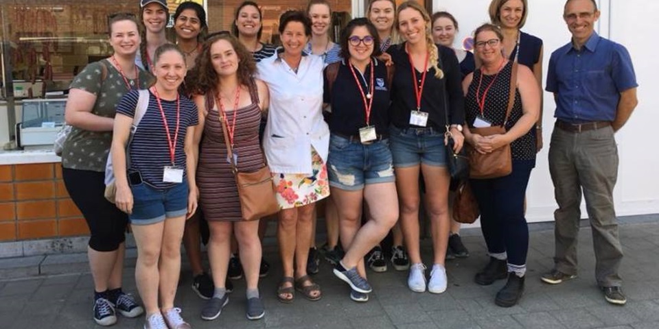 Murdoch students visit a farm in Europe