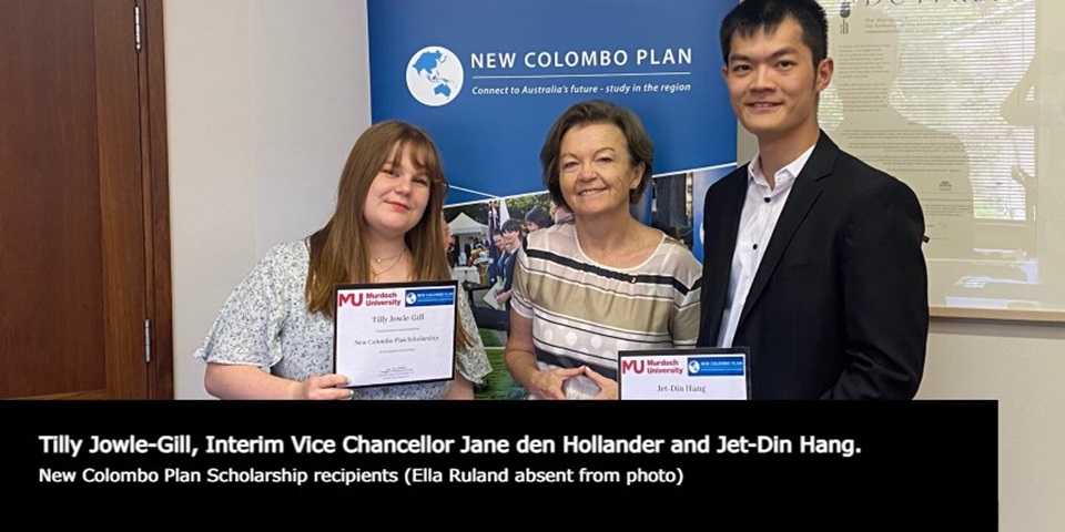 Interim Vice Chancellor Jane den Hollander with NCP Scholars