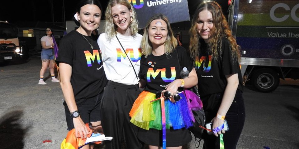 Pride Influencers 860x480 Group of students at staff at Pride Festival