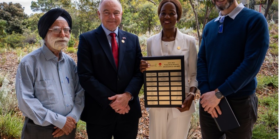 Professor Pritam Singh, Vice Chancellor Professor Andrew Deeks, Tina Phiri, Professor Aleksander Nikoloski