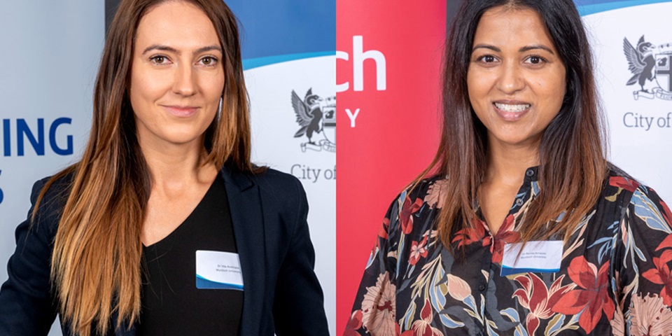 Vita Akstinaite and Renita Almeida at Aspire awards