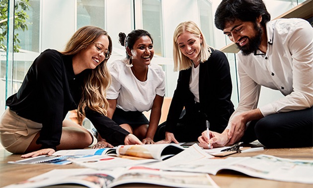 Murdoch University business school students working together